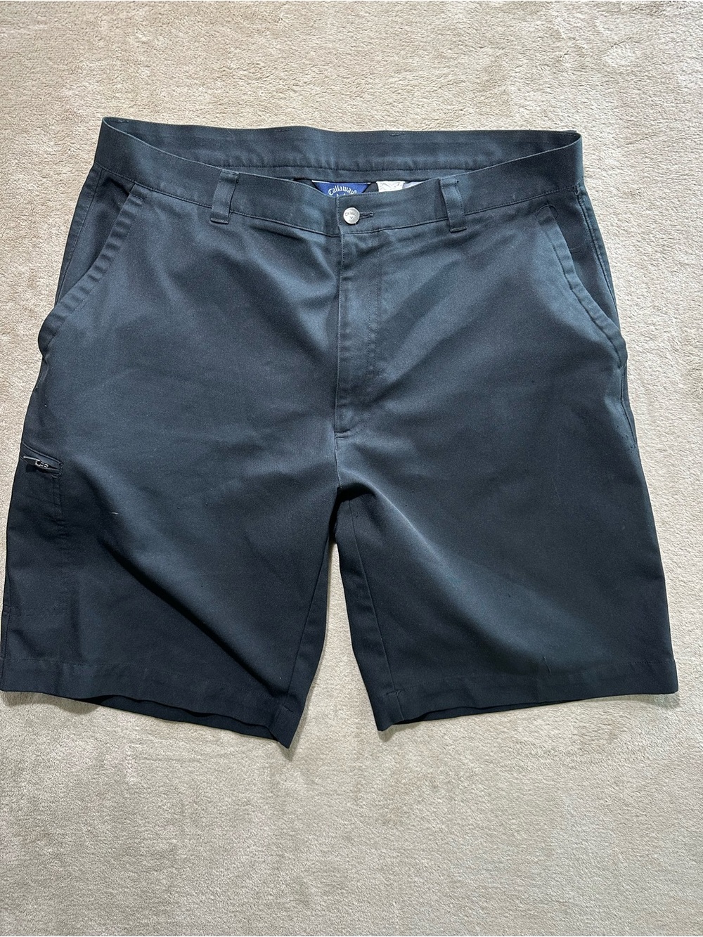 Callaway Men's Dark Black Flat-Front Golf Shorts